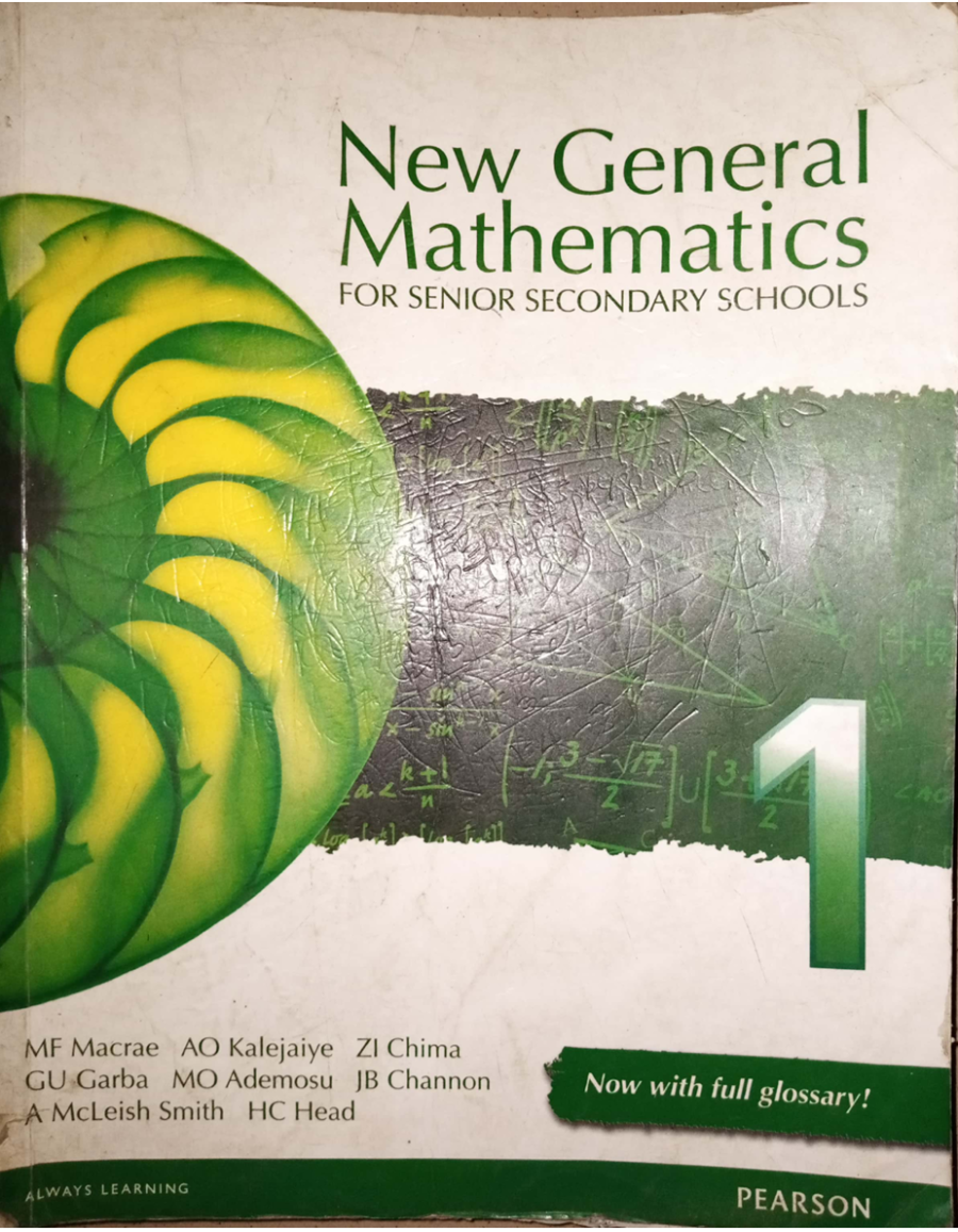 MATHS SS1.: New General Mathematics SS1